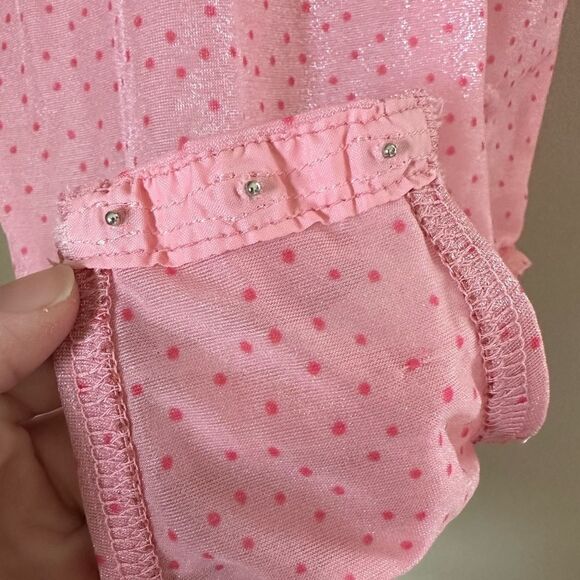Vintage ILGWU 1970s Cathy Hardwick Barbie pink sheer nylon polka dot body suit - Picture 7 of 11